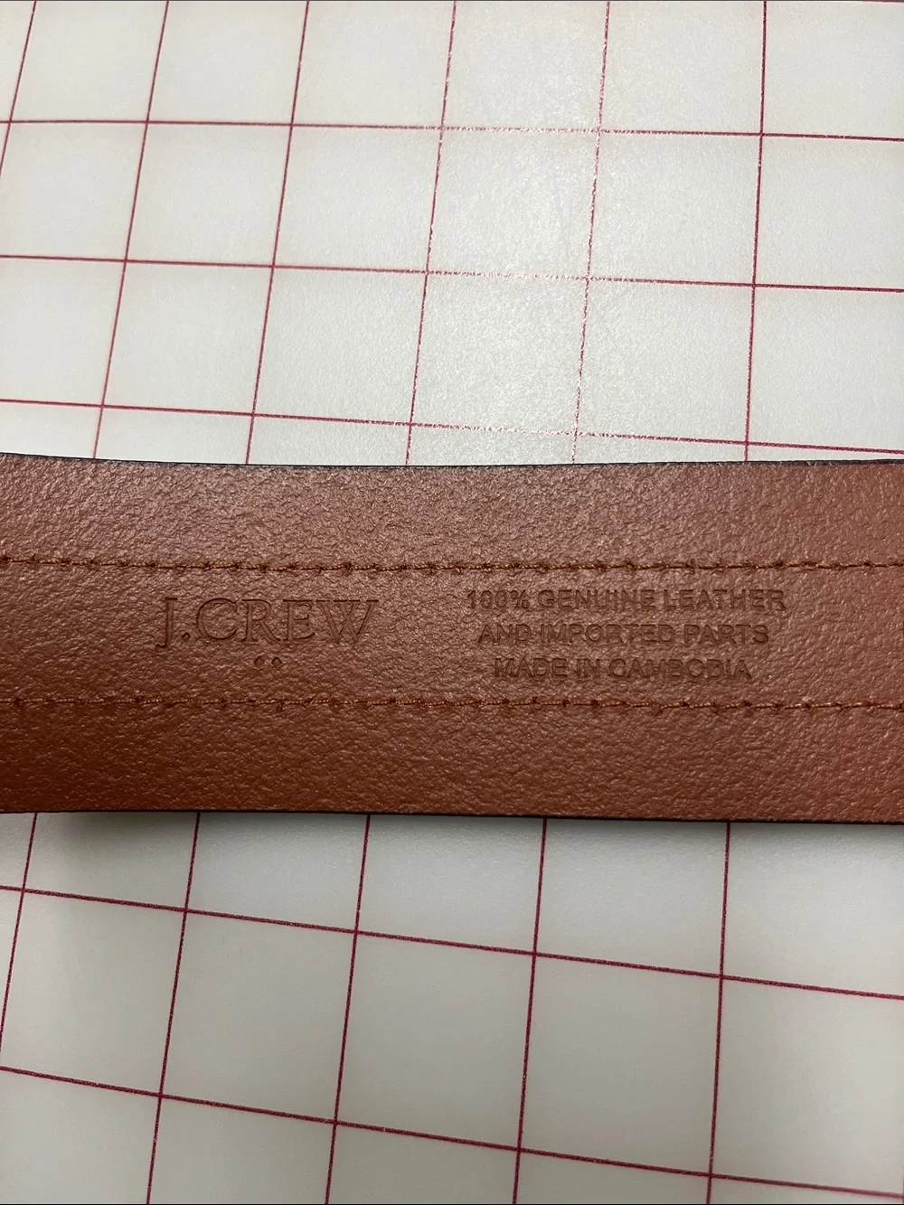 J. CREW Classic Lagenlook Career Cognac Brown Leather Belt w/ Gold Buckle SZ M/L